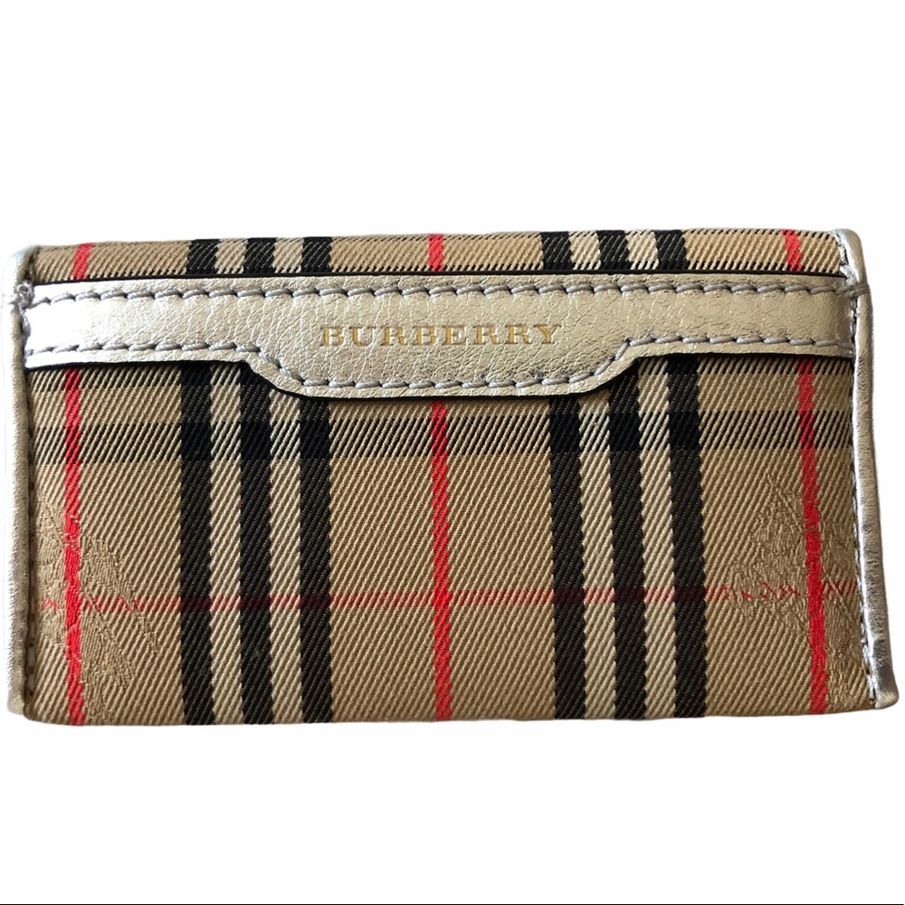 BURBERRY SILVER SMALL CHECK ENVELOPE CARD WAL - Picture 5 of 9